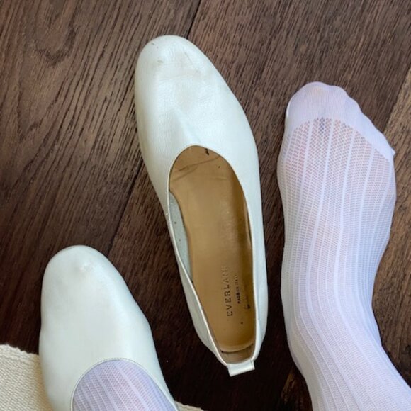 EVERLANE The Italian Leather Day Glove Flat in White size 11 WORN - Picture 11 of 14